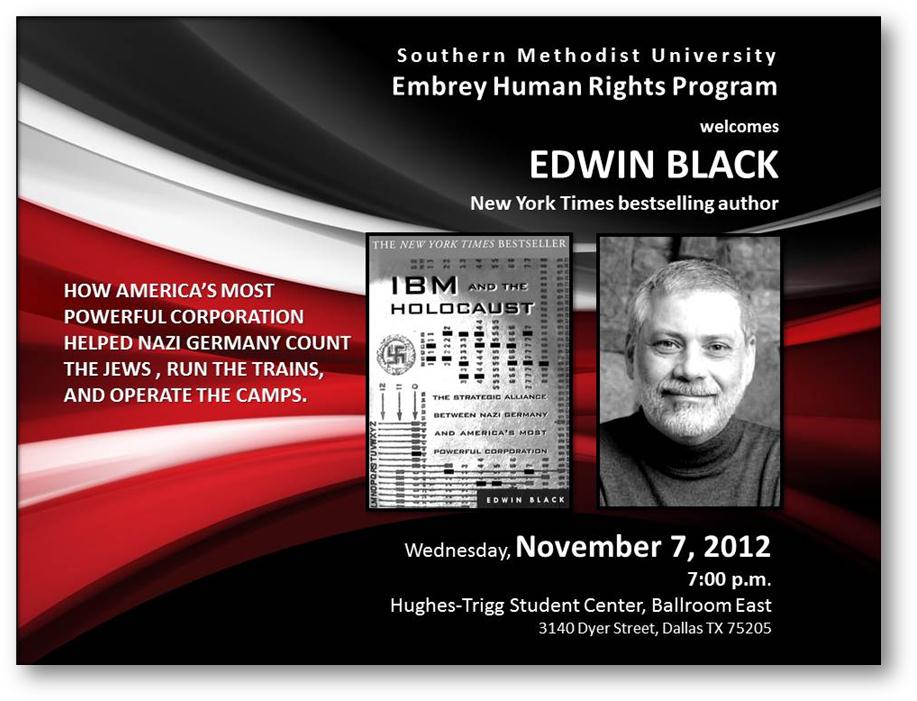 Edwin Black to speak at SMU